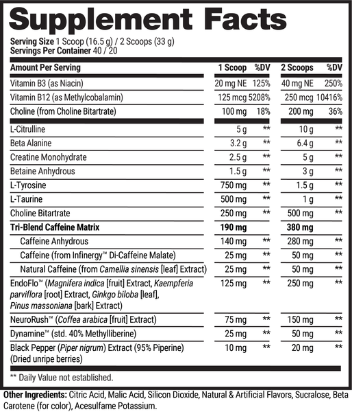 Mr. HYDE Infinite Supplement Facts