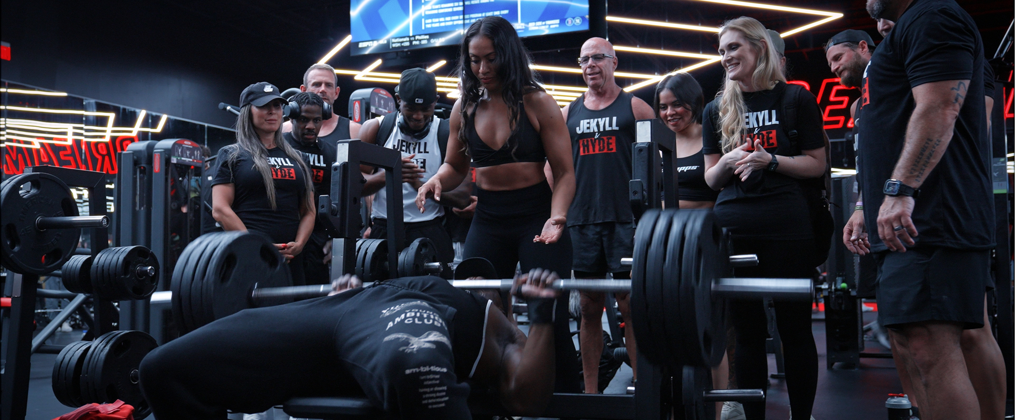Gym workout training group